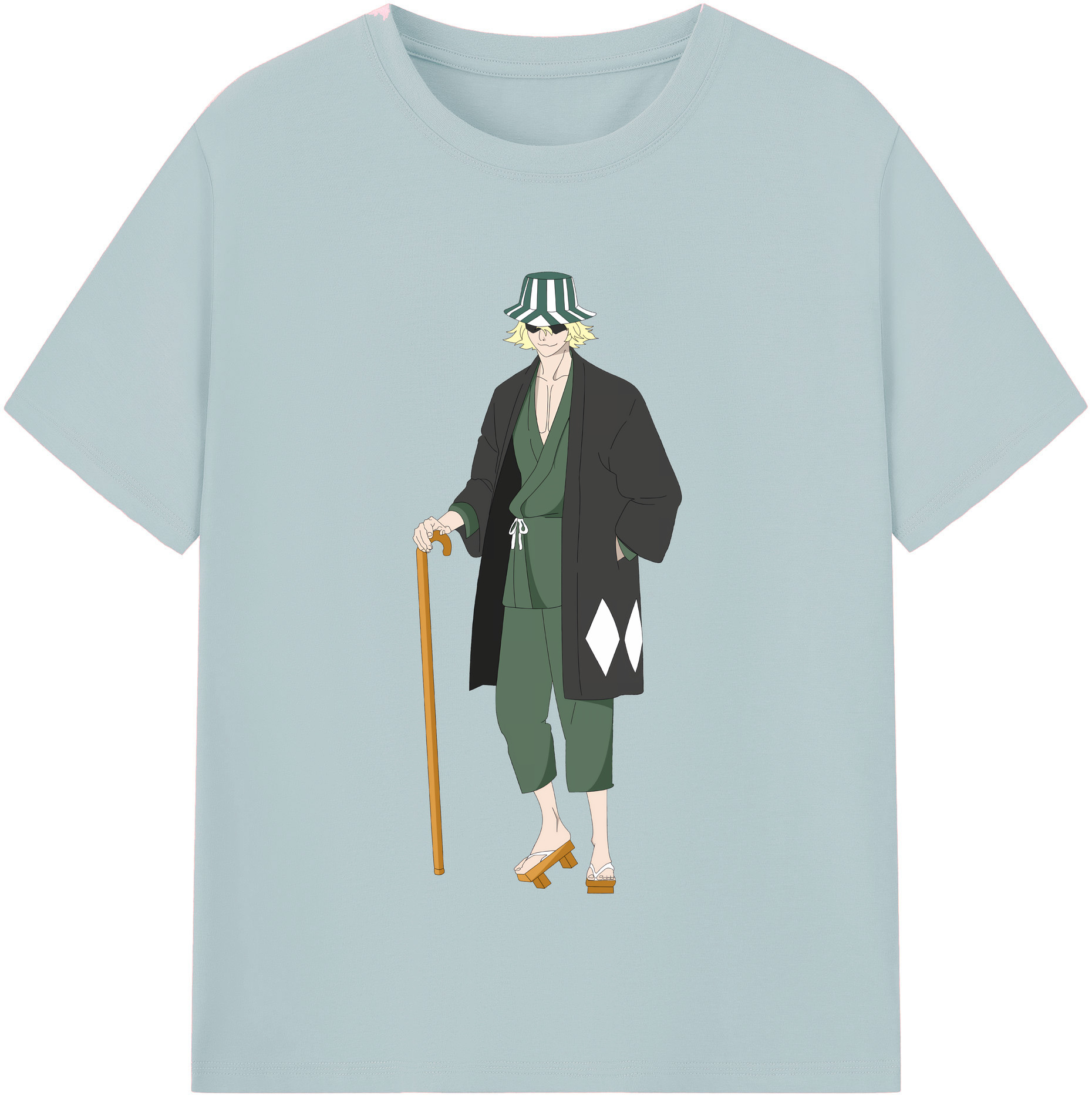 （画像用） "ブリーチ 浦原 喜助（うらはら きすけ） BLEACH Urahara Kisuke " 綿100％半袖Tシャツ（フロントプリント）